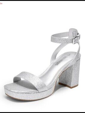 Chunky Block Heel Platform Sandal Ankle Strap Square Toe Buckle Party